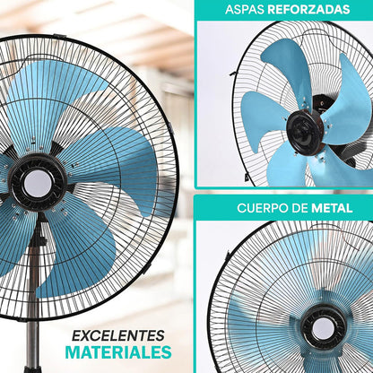 Ventiladores Metalicos Ventilador Pedestal Ventilador Indoor 50 Cm 50 Hz Negro Azul Metálica 5