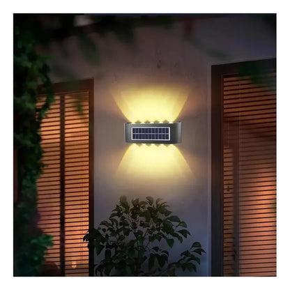 Aplique De Pared Lampara Led Focos Exterior Solar Apliques Led Exterior Abs Jardin 10w 25x4cm Okshop Pack 4 Lampara Muro Inalambrica Aire Libre Carga Automatica Ip65 Negro