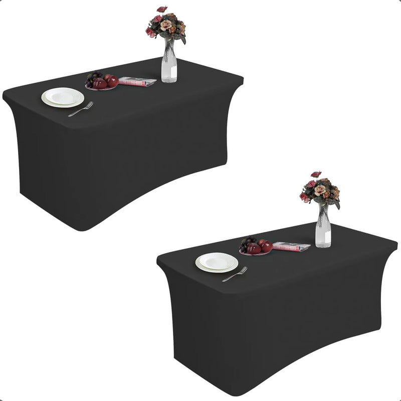 Pack 2 Mantel Para Mesa Mantel Rectangular Mantel Elastico Negro Lisa