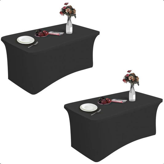 Pack 2 Mantel Para Mesa Mantel Rectangular Mantel Elastico Negro Lisa