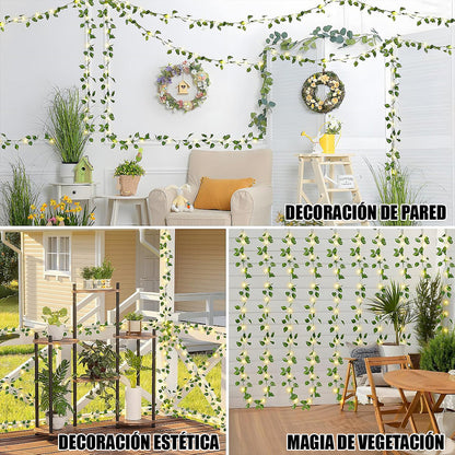 Luces Navidad Solar Guirnalda Luces Solares Luces De Hojas Amarillo