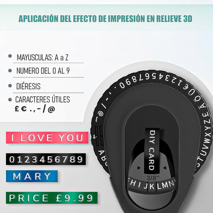 Rotuladora Manual Etiquetadora En Relieve 3d Estampadora Negro