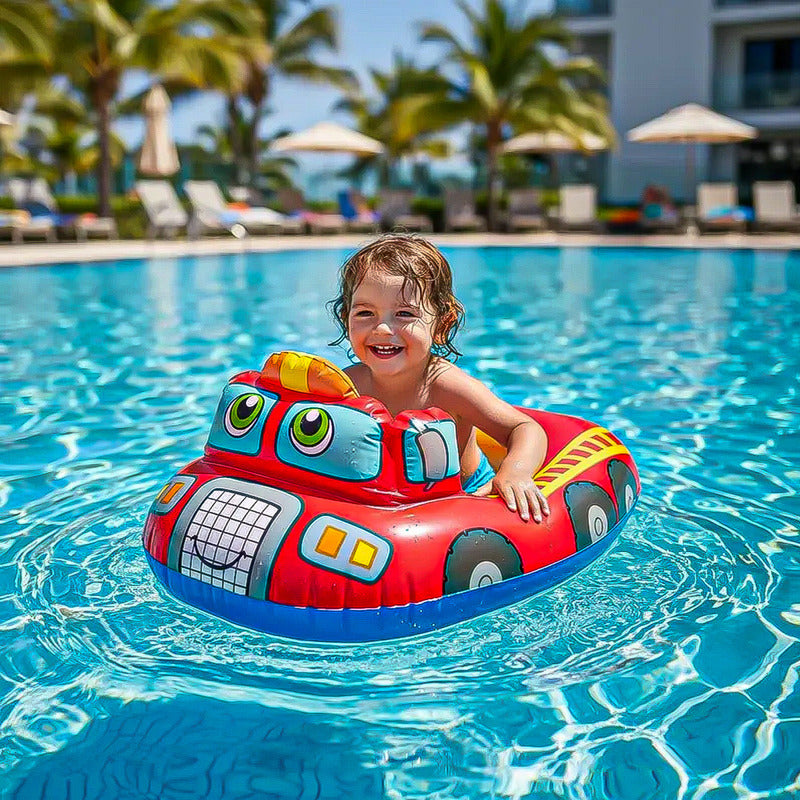Flotador Para Niños Flotadores Piscina Camión De Bombero Rojo