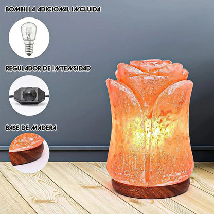 Lámpara De Sal Del Himalaya En Forma De Flor, Luz De Noche Para Dormitorio Y Decoración Del Hogar