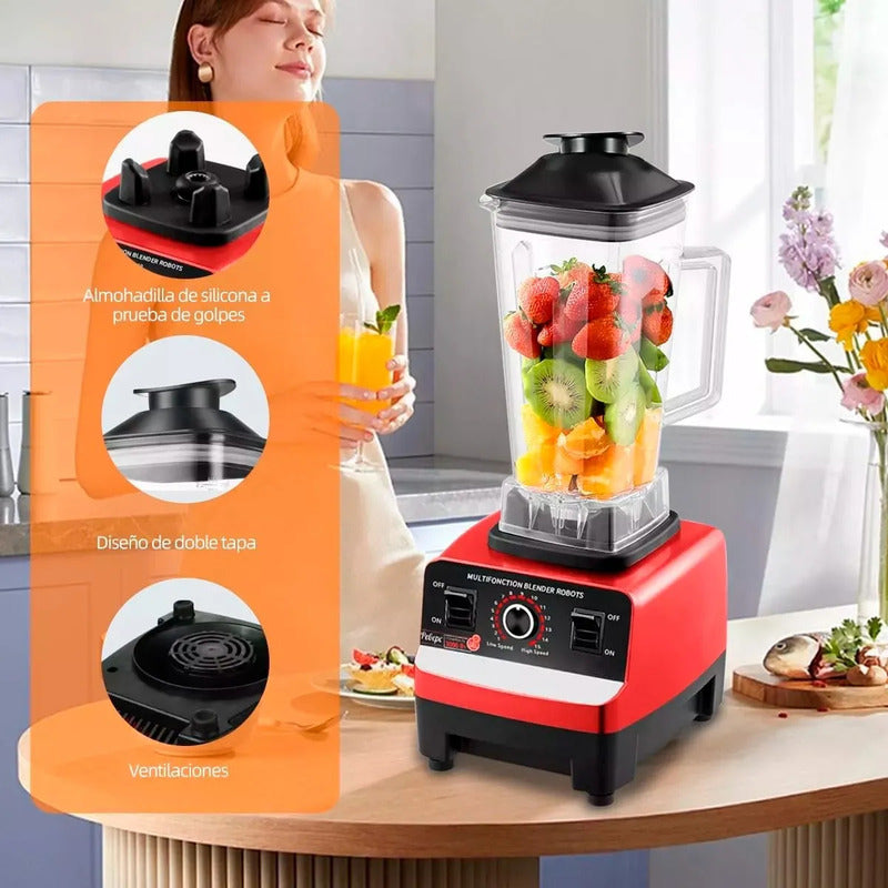 Licuadora Eléctrica Okshop De 2.5 L Con 15 Velocidades Y Jarra De Plástico Blanco