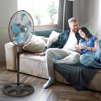 Ventiladores Metalicos Ventilador Pedestal Ventilador Indoor 50 Cm 50 Hz Negro Azul Metálica 5