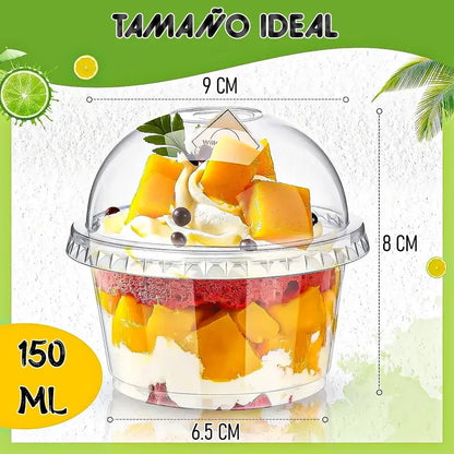 Pack 50 Pocillo Postres 150ml Vasos Postres Vaso Acrilico Transparente