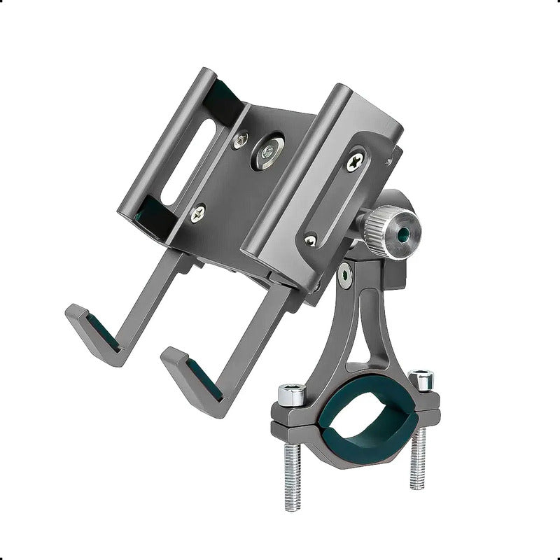 Porta Celular Aluminio Soporte Para Celular Bici Regulable Gris