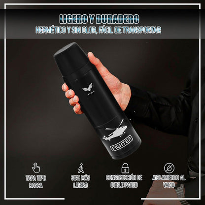 Termo Agua Caliente Botella Termica Termo Cafe Termo 1 Litro Negro