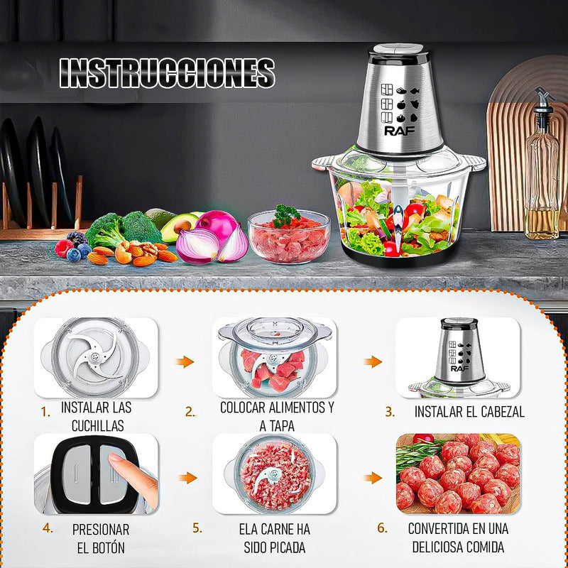 Procesador De Alimentos Picadora Procesadora De Alimentos Negro