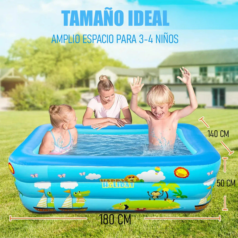 Piscina Para Niños Piscina Pequeña Bebe Piscina Rectangular Azul