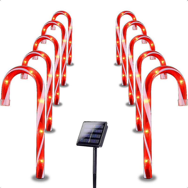 Estacas Navidad Pack10 Luces Navideñas Luces Solares Navida Amarillo