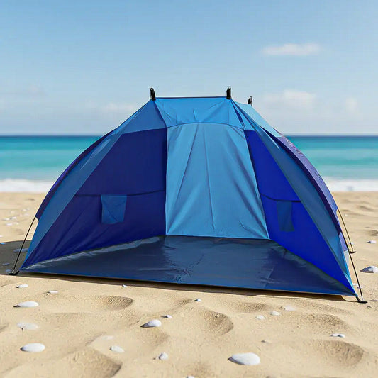 Media Carpa Playa Carpa Paraviento Camping Carpa 2 Personas Gris/celeste/azul