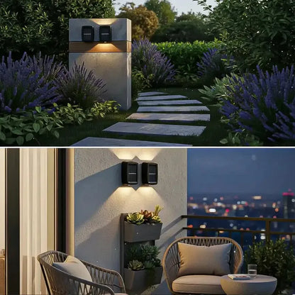 Pack 2 Aplique Pared Aplique Solar Muro Farol De Pared Solar Ok Shop Luces Exteriores Luz Solar Para Exteriores Ámpara Solar Al Aire Libre Lámpara De Pared De Jardín Luces Solares De Pared Negro