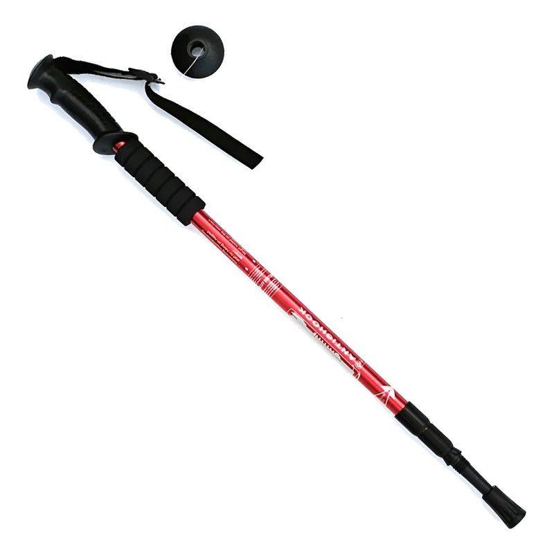 Bastones De Trekking Baston Montañismo Plegables Individual Baston Trekking Antishock Plegable Palos Trekking Mango Antideslizante Baston Trekking Aluminio Ajustable Rojo Okshop