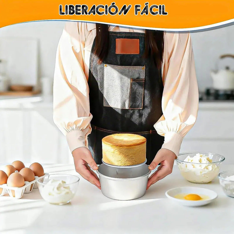 Moldes De Queque Molde Aluminio Molde Torta Desmontable 15cm Okshop Moldes De Aluminio De Torta Molde Desmontable Queque... Gris