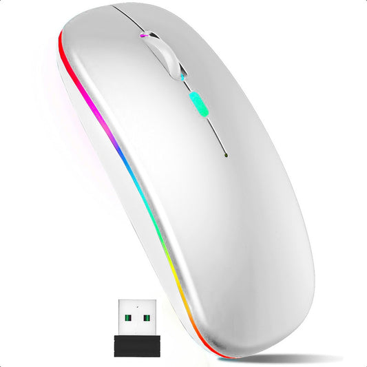 Mouse Inalambrico Mouse Bluetooth Mouse Inalambrico Recargab Blanco