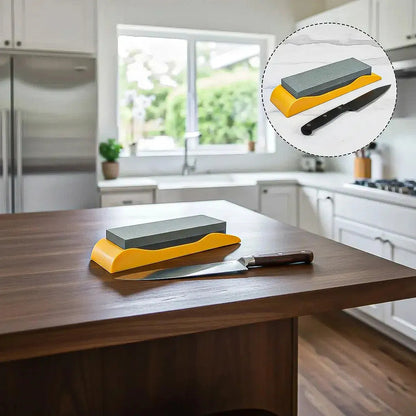 Piedra Para Afilar Cuchillos De Cocina Profesional Con Doble Grano Y Base Antideslizante Rosa