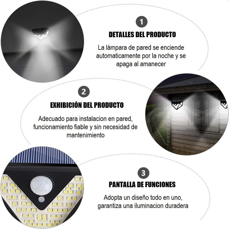 Lamparas Solares Jardin Farol Solar Exterior Foco Led Farole Negro