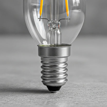 Pack De 6 Ampolletas Led E14 De 2w, Vela Cálida Con Filamento Vintage Blanco Cálido