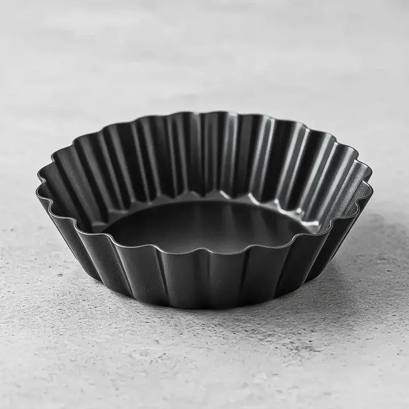Molde Para Tartaleta Redondo De Metal Antiadherente Okshop De 10 Cm Para Horno Gris Oscuro