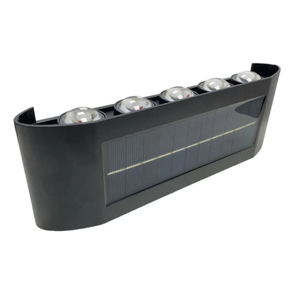 Aplique De Pared Lampara Led Focos Exterior Solar Apliques Led Exterior Abs Jardin 10w 25x4cm Okshop Pack 4 Lampara Muro Inalambrica Aire Libre Carga Automatica Ip65 Negro