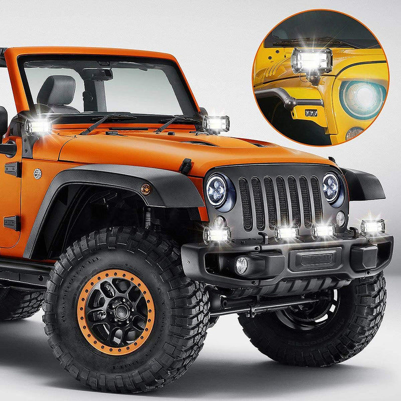 Pack X2 Focos Led Para Autos Barra Led 4x4 Neblinero 72w Negro