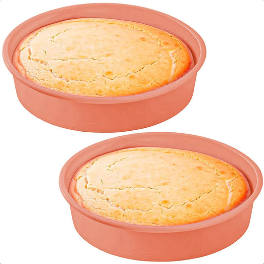 Molde Torta Redondo Molde Para Queque Molde Silicona Moldes De Silicona Para Horno Antiadherente Pasteles Pack 2 Moldes Reposteria Libre Bpa Moldes De Torta Salmon Color Salmon Okshop