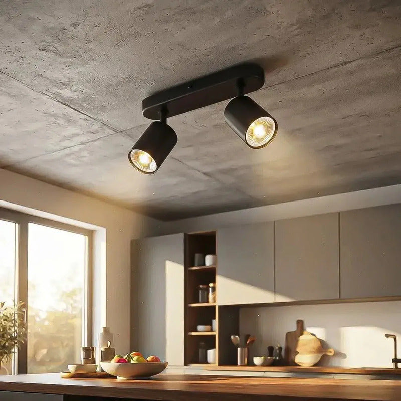 Lampara Led Techo Foco De Techo Gu10 Lámpara Techo Giratorio Negro Okshop Foco Spot Doble Techo Orientable 2 Luces Gu10 Foco Dirigible Doble De Techo Gu10 Lámpara De Techo 2 Luces Lampara Pared Okshop