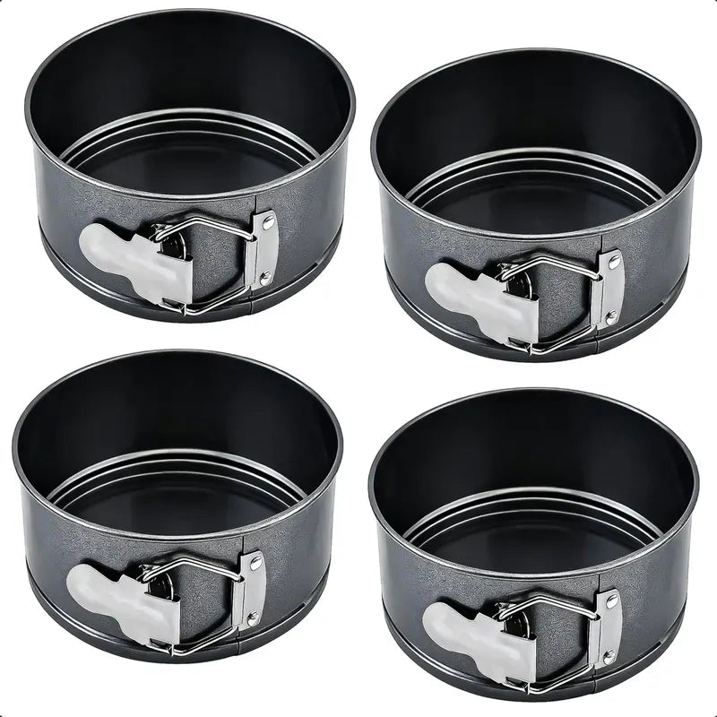 Pack 4 Moldes De Queque Molde Desmontable Molde Redondo 12cm Gris