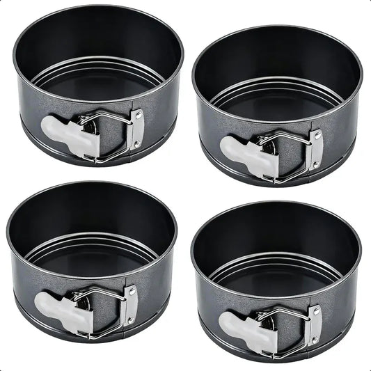 Pack 4 Moldes De Queque Molde Desmontable Molde Redondo 12cm Gris