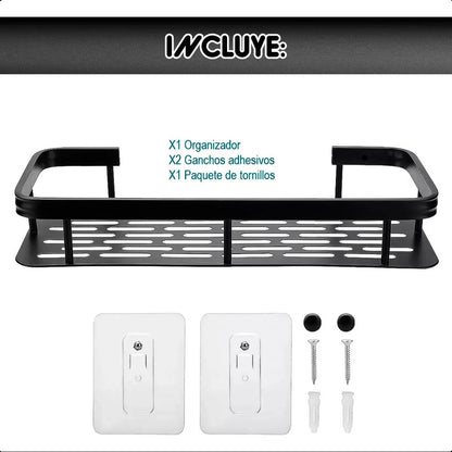 Organizador De Ducha Esquinero Okshop En Aluminio Negro Para Baño