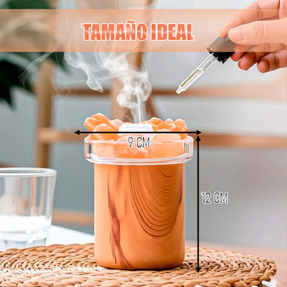 Humidificador Arcashopping Sal De Roca 280 Ml Luz Nocturna Usb Marrón Claro
