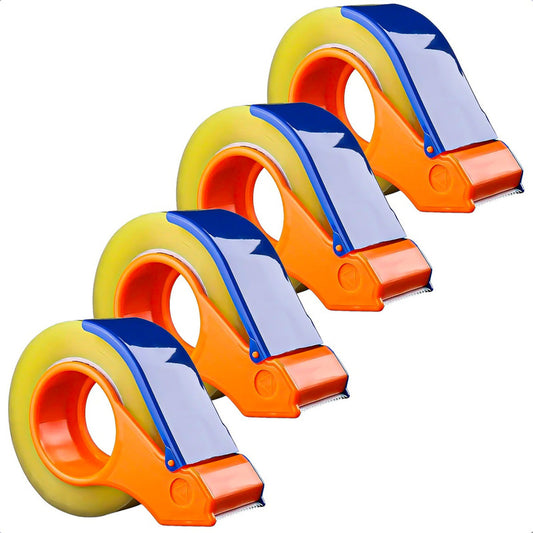 Dispensador De Cinta Pack 4 Cortador De Cinta De Embalaje Naranja