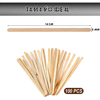 Pack 100 Palitos De Cafe Agitadores De Madera Agitador Madera