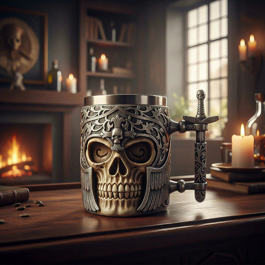 Taza De Cafe Calavera Taza De Cerveza Taza De Acero Taza Cer Gris A514