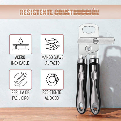 Abridor Latas Abrebotellas Manual De Acero Pack 4 Abrelatas Acero Inoxidable