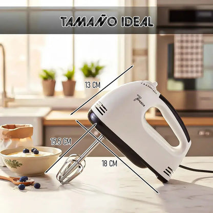 Batidora De Mano Eléctrica Okshop Con 7 Velocidades Y 260 W Para Amasar Y Batir Blanco