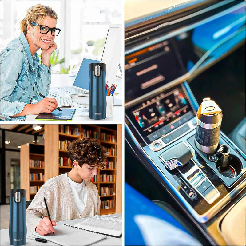 Vasos Contigo Mug Contigo Vaso Termico Contigo Vaso 591 Ml Contigo Vaso Acero Inoxidable 591ml Vaso Termico Antiderrame Libre Bpa Vaso Contigo Camping Color Azul Okshop