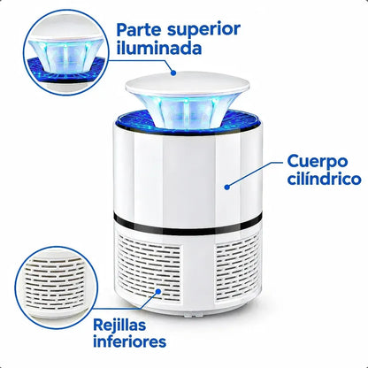 Lampara Matamosquitos Usb Insecto Repelente Moscas Lampara Okshop Lámpara Mata Zancudos Usb Trampa Mosquitos Silenciosa Lampara Antimosquitos Electrico Lámpara Eléctrica Antimosquitos Okshop Blanco