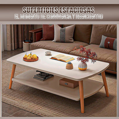 Mesa Centro Grande Mesas Centro Mesa Auxiliar Mesa 2 Niveles Blanco