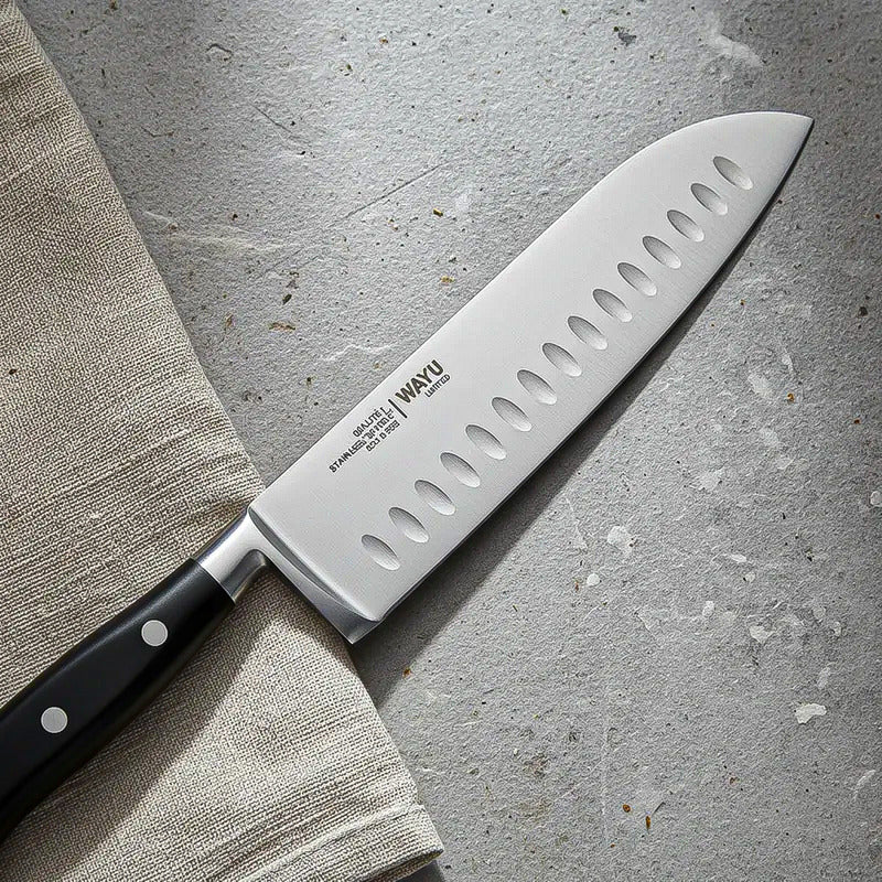 Cuchillo Chef Profesional Cuchillo Santoku Wayu Cuchillo Coc Negro
