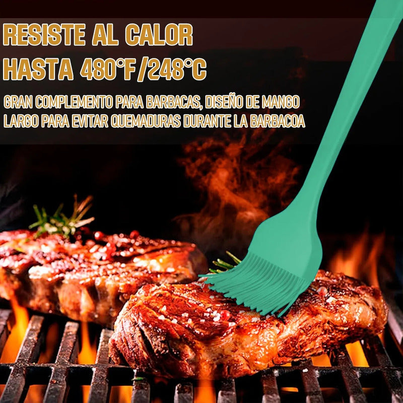 Set 2 Brochas Silicona Repostería Pincel Okshop Apto Lavavajillas Rosa