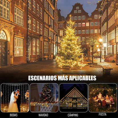 Luces Solares Guirnalda Navidad 25 Metros Luces Navidad 200 Luces Guirnalda Luces Navidad Exterior Solares Luces Arbol Navidad Impermeable Luces De Navidad Solares Ip44 Cálida Okshop