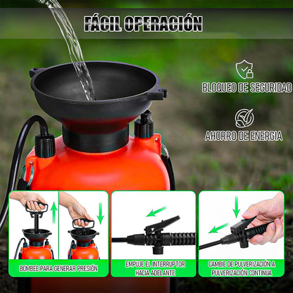 Pulverizador Agua Regadera Plantas Rociador Pulverizador 8l Naranja