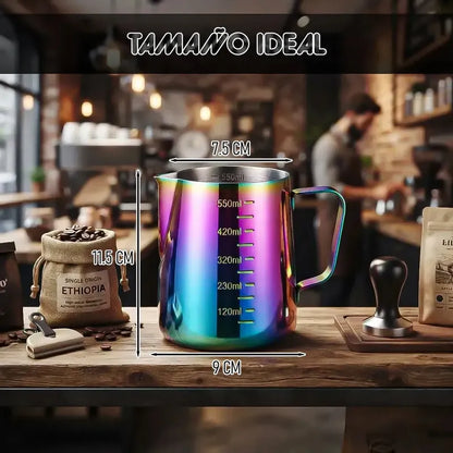 Jarra De Leche Espumante Jarra Leche Acero Jarra Leche 550ml Okshop Lechero Barista Jarra Para Espumar Leche Taza Para... Tornasol