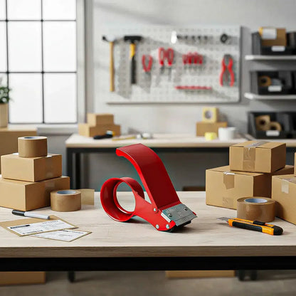 Dispensador De Cinta Okshop De Metal Rojo Para Embalaje