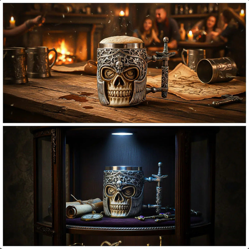 Taza De Cafe Calavera Taza De Cerveza Taza De Acero Taza Cer Gris A514