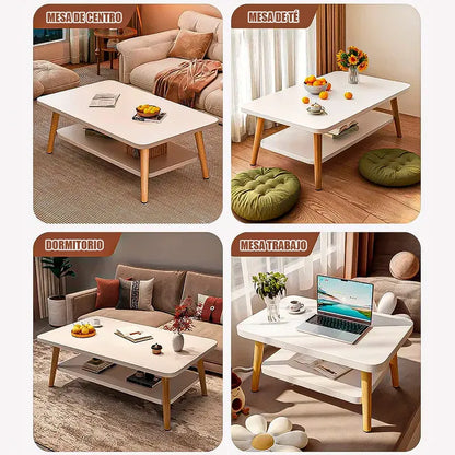 Mesa Centro Grande Mesa Centro Mesa Auxiliar Mesa 2 Niveles Blanco