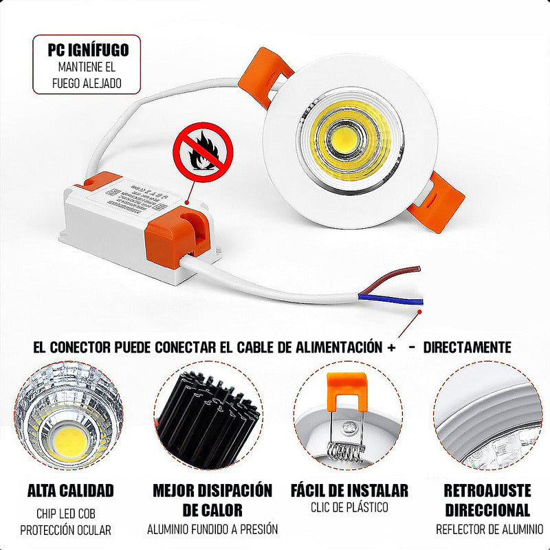 Focos Led Embutidos 5w Ampolleta Led Techo Foco Led Interior